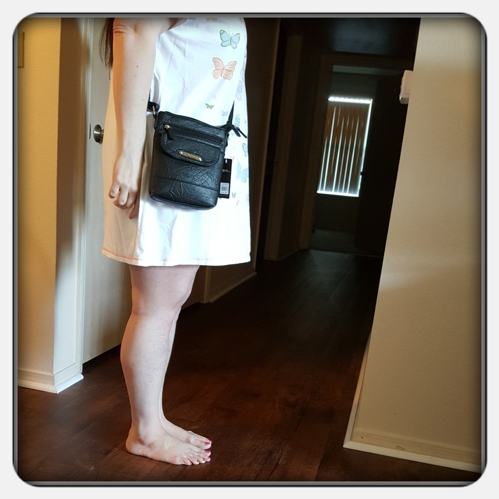 NWT Genuine Black Leather Mini Crossbody Bag - Picture 7 of 7
